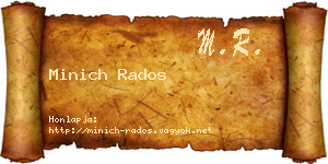 Minich Rados névjegykártya